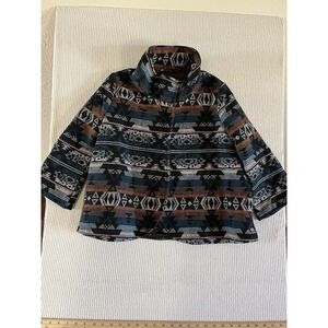 Billabong Poncho Jacket Womens Small Aztec Wool Blend Heavyweight Outerwear